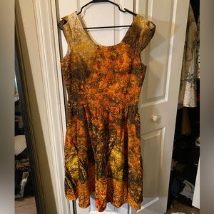 Retrolicious Cotton Fall Print Dress